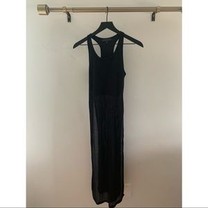 Long cotton black dress